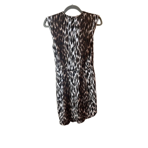 L'AGENCE Animal Print Cinched Waist Asymmetric Sleeveless Dress Size 2 - Picture 7 of 16